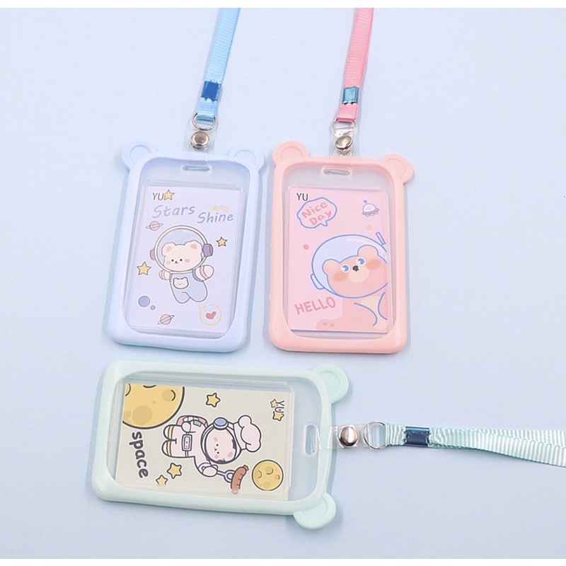 Dây đeo thẻ tai gấu, thỏ viền sillicon dẻo mẫu mới