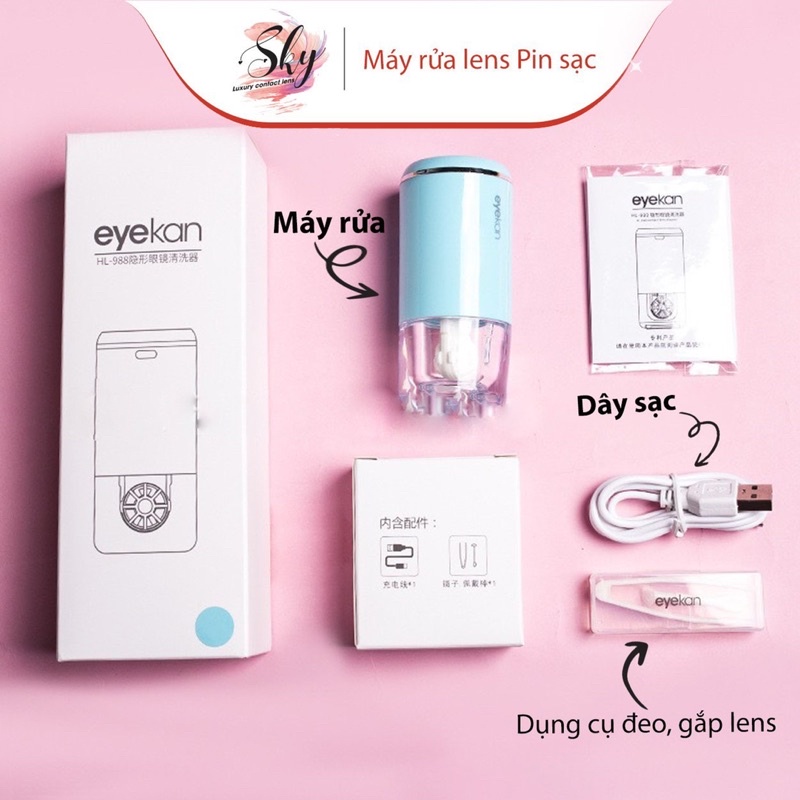 Máy rửa lens cao cấp, pin sạc-chính hãng EyeKan