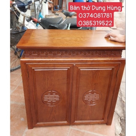 Tủ cơm cúng bàn con gỗ sồi cao cấp kích thức 81