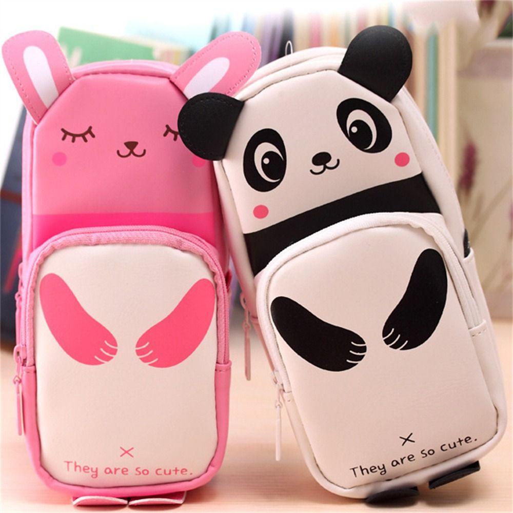 Túi Đựng Bút Bằng Da PU Chống Nước Có Khóa Kéo Xinh Xắn