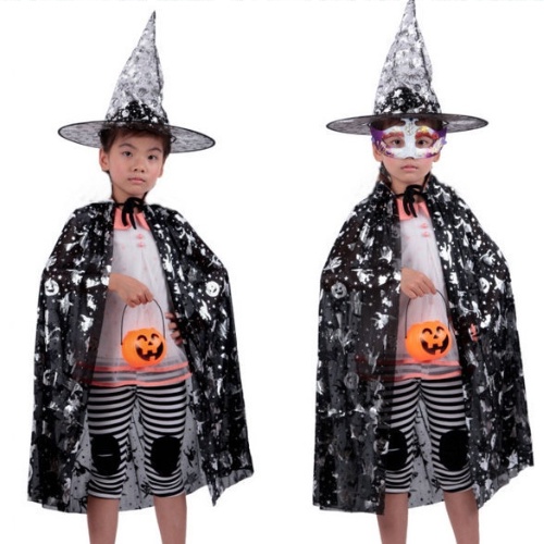 Set Đồ Hóa Trang Phù Thủy 2 Món Gồm Áo Choàng + Mũ Hóa Trang Halloween Cho Bé