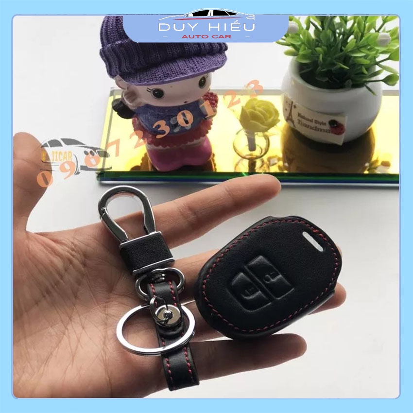 Bao Da Ốp Móc Chìa Khóa TOYOTA VIOS - YARIS 2014-2017 2 Nút Có Chìa Cam Kết Da Thật Siêu Bền, Có LOGO Kim Loại Ảnh Thật