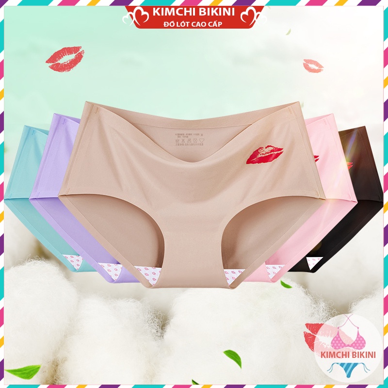 Combo 10 quần lót nữ lụa băng thun lạnh cao cấp KIMCHIBIKINI sét đồ lót nữ không đường may mặc váy dễ thương QL018