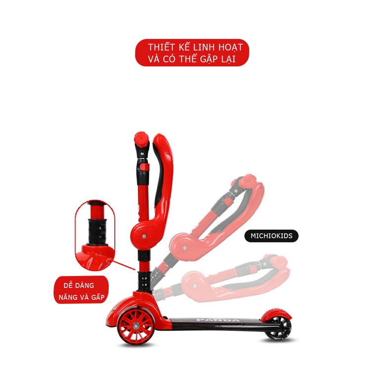 Xe trượt scooter 3 in 1 3 bánh phát sáng có đèn có nhạc cho bé
