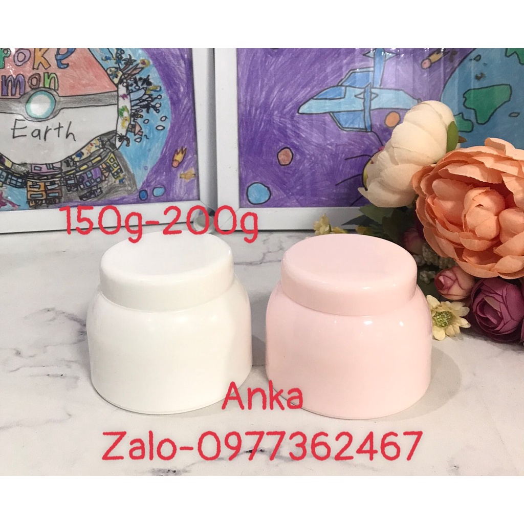Vỏ hộp, vỏ lọ, hũ nhựa mỹ phẩm đựng kem BODY 150g-200g BẦU HỒNG