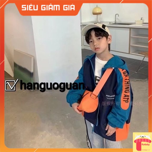 Áo gió 2 lớp cho bé 4-10 tuổi 2 lớp in chữ TTB và phối màu, Áo khoác gió bé trai kiểu dáng thời trang hàng Quảng Châu