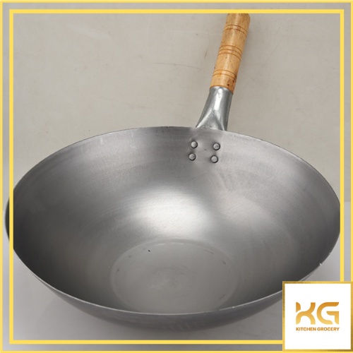 Chảo thép carbon tay cầm gỗ 36cm 39cm 43cm