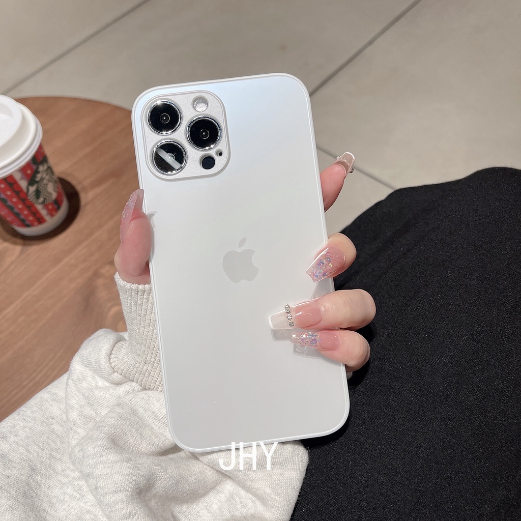 Ốp Điện Thoại Kính Viền Silicon Họa Tiết Độc Đáo Thời Trang Cho Iphone X XS Max 7 / 8 Plus SE2 / 3 14 13 12 11 Pro MaxPromax Plus