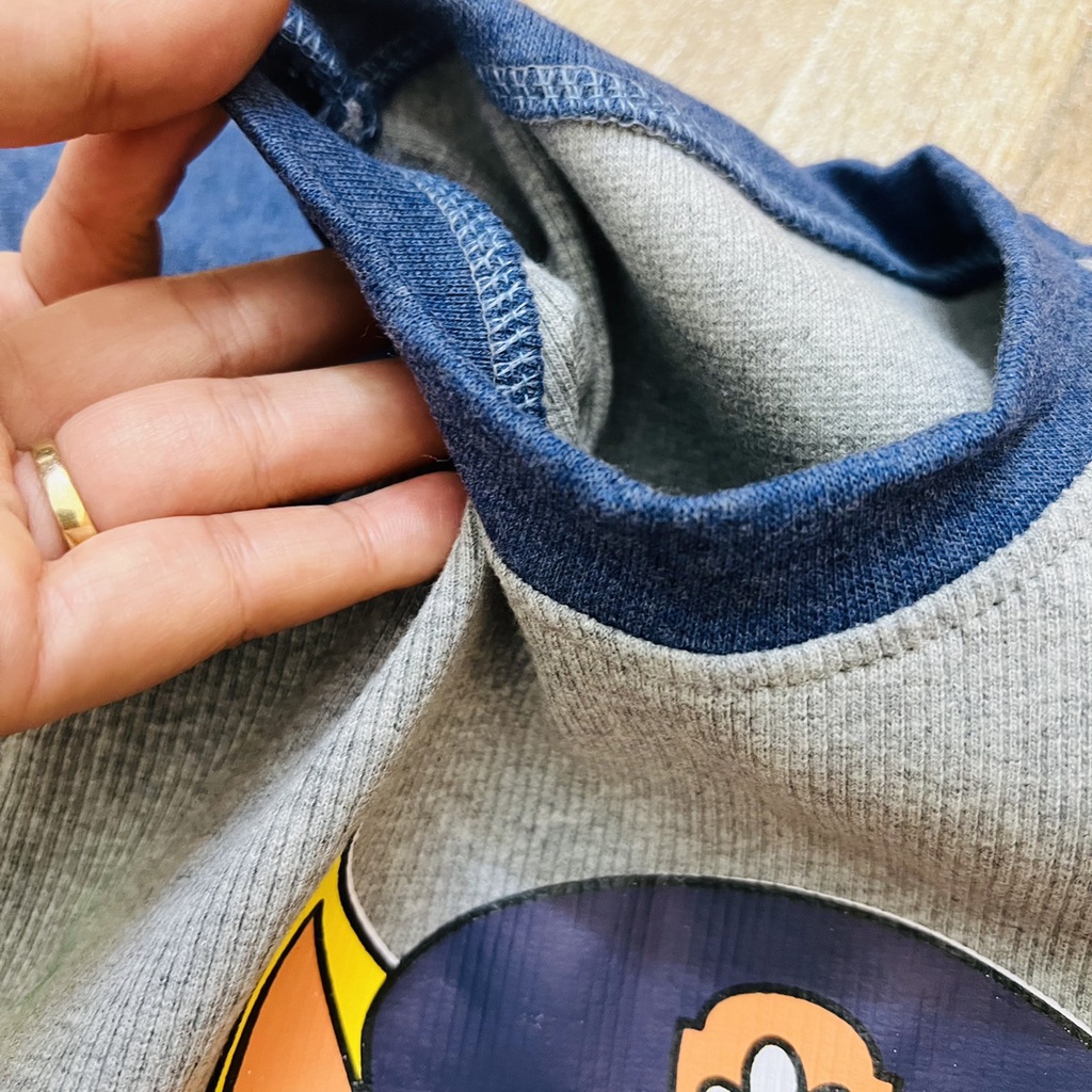 Bộ đồ thu đông cho bé, Bộ quần áo trẻ em dài tay len tăm cho bé trai bé gái - 1073