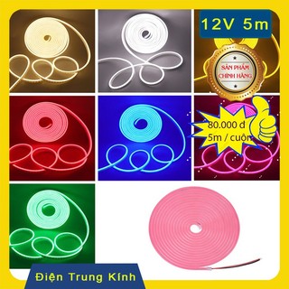 Led Dây Neon 12V Ø 6mm 5m/cuộn dùng cho trang trí quảng cáo dây Led dẻo dễ uốn cong chịu nhiệt chống mưa IP65