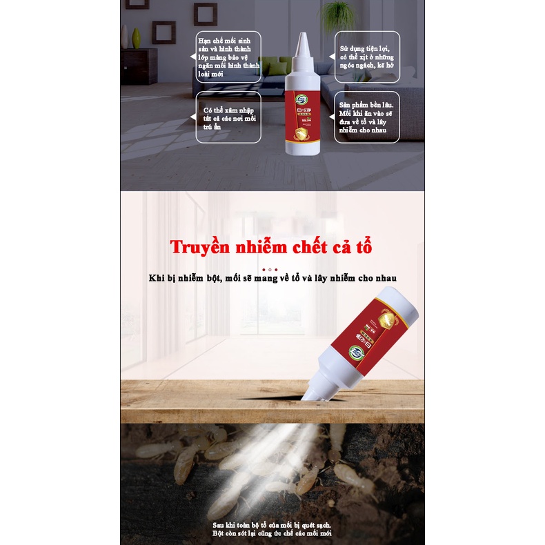 Thuốc diệt mối mọt tận gốc trong nhà, mối mọt gỗ, từ nay không sợ mối mọt phá hoại nữa
