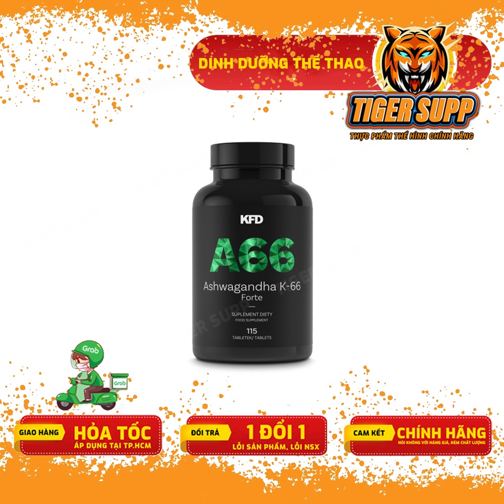 KFD Ashwagandha K66 Forte, Giảm Stress, Tăng Miễn Dịch, Hỗ Trợ Người Tiểu Đường - 115 viên - Chính hãng