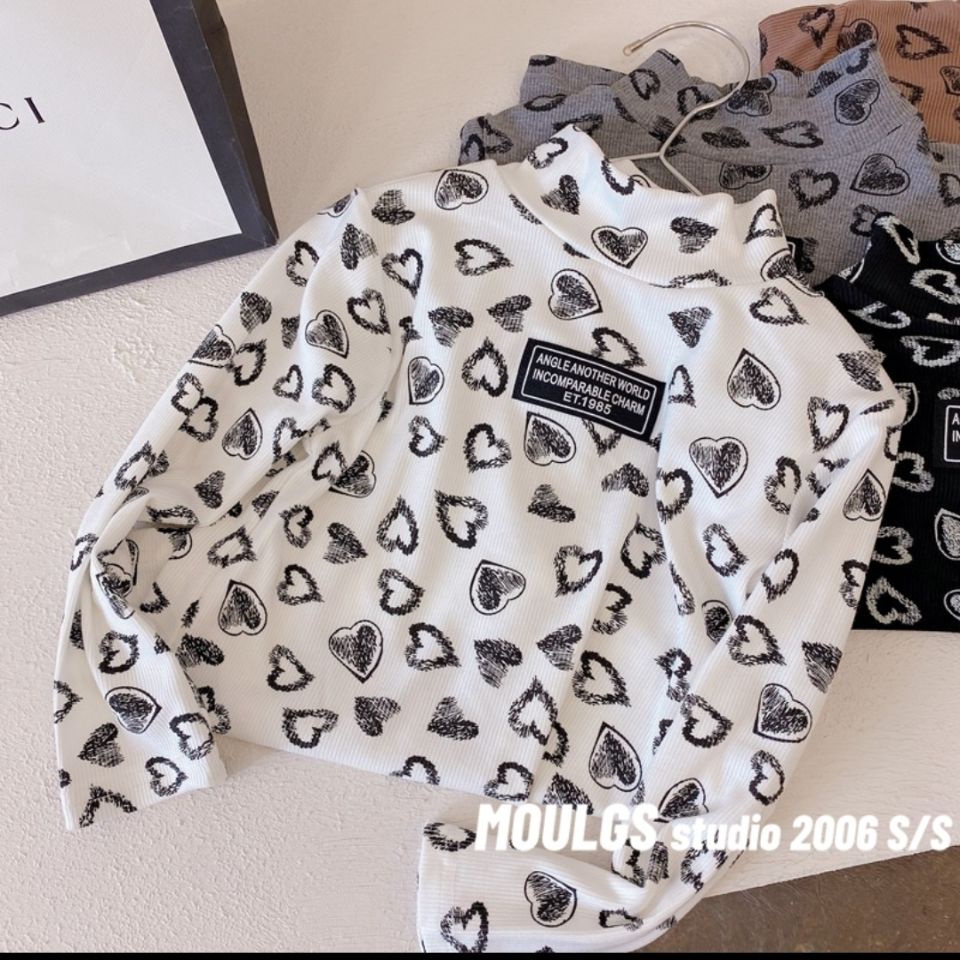 Áo Thun Cổ Lọ Thiết Kế Mới Thời Trang 2022 Dành Cho Bé Gái