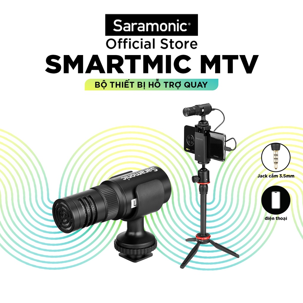 Bộ Thiết Bị Thu Âm Saramonic MTV - Hỗ Trợ Quay Video Ổn Định Trên Điện Thoại - Bảo Hành Chính Hãng 24 Tháng