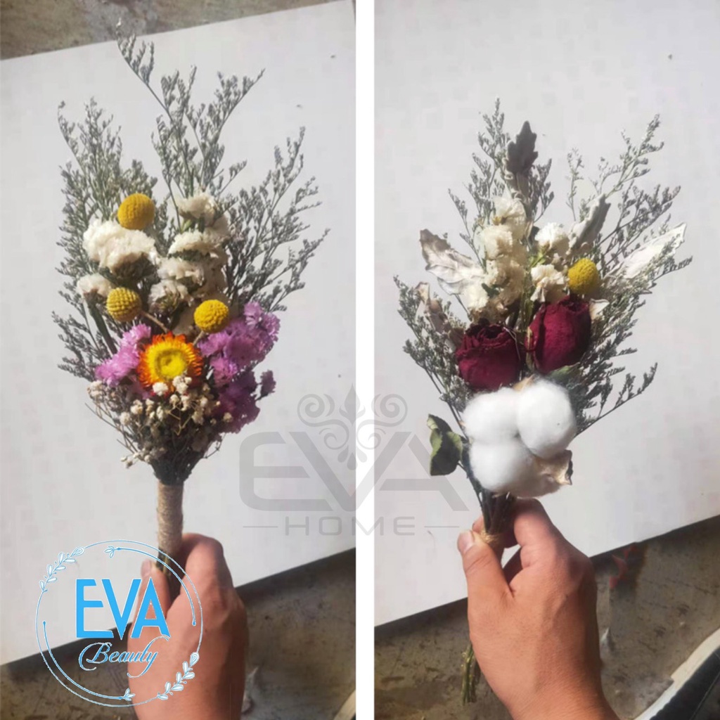 Bó Hoa Khô Mix Phối Sẵn Tự Nhiên Vintage Dùng Trang Trí  - Decor - Quà Tặng