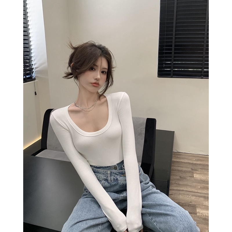 NRVP Áo Thun Nữ Dài Tay Dáng Rộng Thời Trang Hàn Quốc