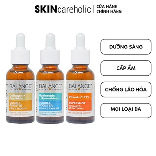 Tinh Chất Balance Vitamin C 12% Supershot, Hyaluronic & Ceramides, Collagen + Peptides Double Booster
