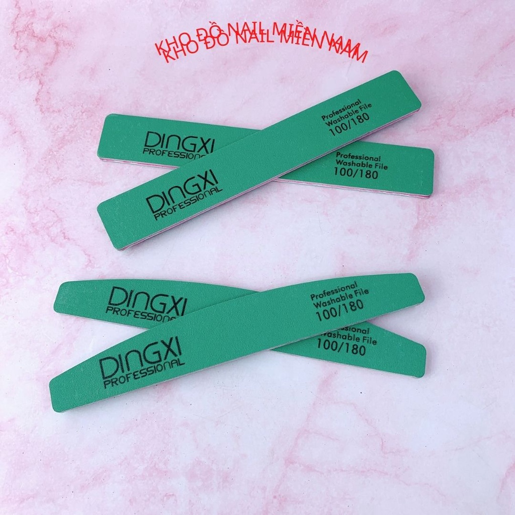 Dũa Dingxi Da Bò Xanh Dũa Móng Gel Móng Thật Siêu Bền Độ Nhám 100/180
