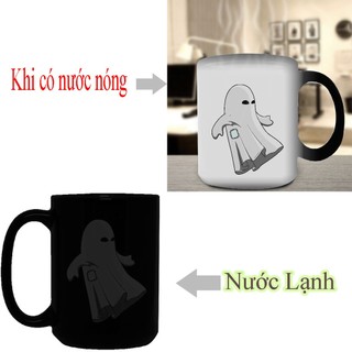 Cốc đổi màu ma thuật in hình bóng ma halloween - mẫu014