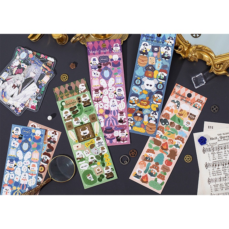 Goo Bộ 2 Tấm Sticker Hình Vương Quốc Và Thú Cưng Dễ Thương Dán Trang Trí Sổ Tay diy