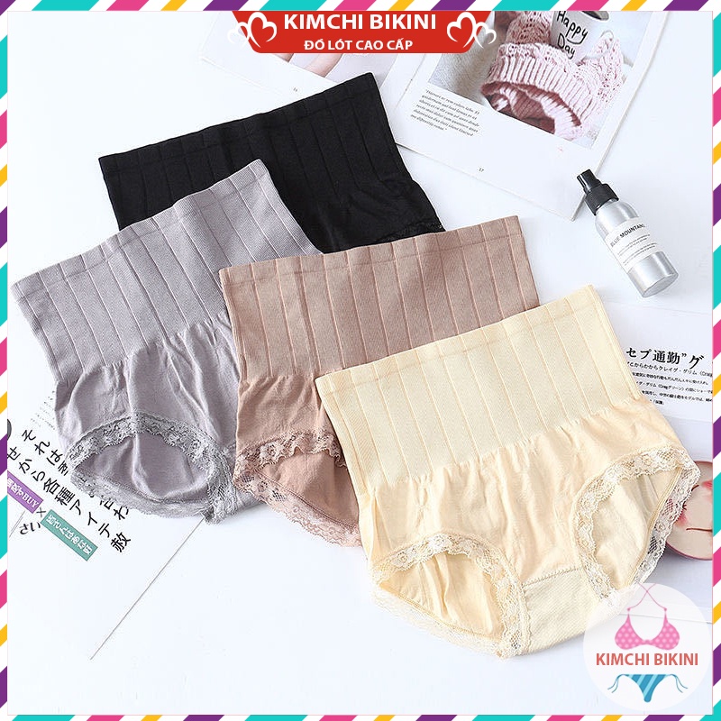Set 10 Quần lót nữ lưng cao ôm bụng gen bụng KIMCHIBIKINI Combo 10 quần nhỏ nữ nâng mông mềm mại thoáng mát QL020