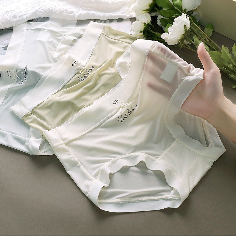 Set 10 quần lót nữ lụa băng tàng hình cao cấp KIMCHIBIKINI Combo 10 quần nót nữ cạp in chữ siêu mềm mịn QL187