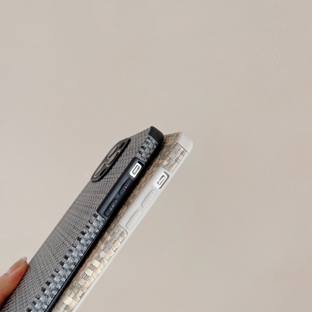 Ốp Điện Thoại Da Chống Sốc Kiểu Dáng Đơn Giản Cho iPhone 14 / 13 / 12 / 11 / X / 8 / 7P