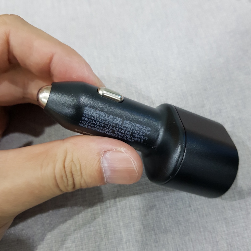 Sạc ô tô samsung 60W 2 cổng PD 45w và USB 15w siêu nhanh, bảo hành 6 tháng, mới fullbox