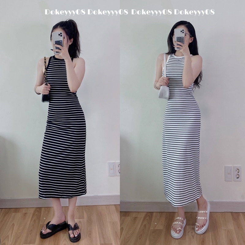 Váy body ba lỗ thun co giãn dáng dài 682