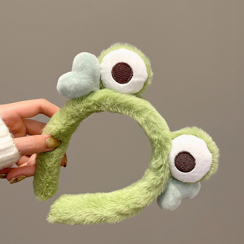 Băng Đô Cài Tóc Hình Ếch Mắt To Bằng Lông Nhung Dễ Thương Ngọt Ngào Và Đáng Yêu Dành