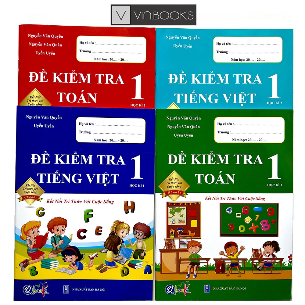 Sách - Đề Kiểm Tra Toán Và Tiếng Việt Lớp 1 - Combo 4 Quyển - Kết Nối Tri Thức Với Cuộc Sống