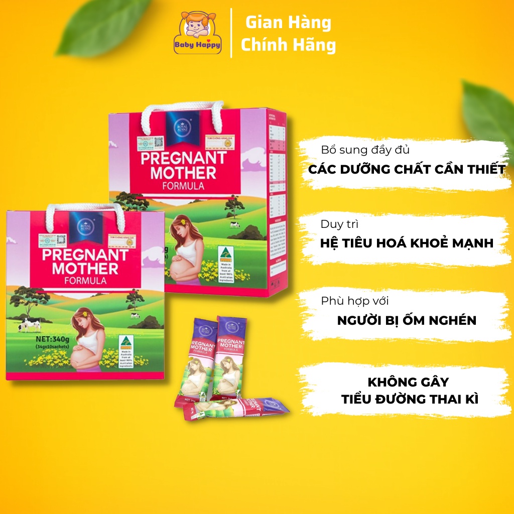 Sữa bột cho bà bầu chính hãng Hoàng Gia Úc Royal Ausnz Pregnant Mother (34g)