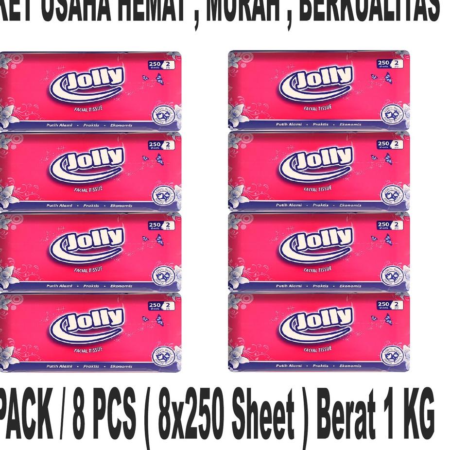 Hàng Mới Về Set 8 Gói Khăn Giấy Jolly by Paseo (8 Gói x 250 Tờ 2 Lớp) / Khăn Giấy / Khăn Giấy Jolly 