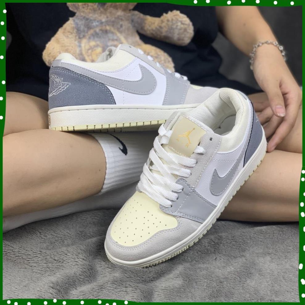 Giày Jordan 1 Low Paris, Giày Sneaker JorDan 1 Xám Trắng Hàng Đẹp FULL BILL + BOX