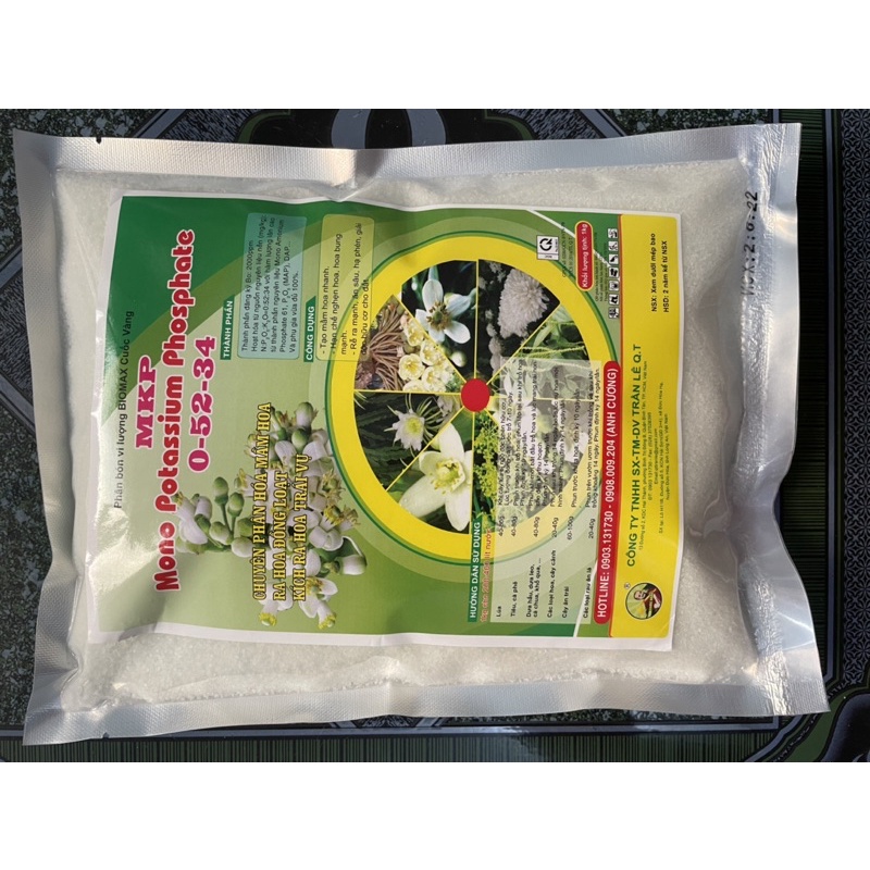 MKP 0-52-34 kích ra hoa trái vụ gói 1kg