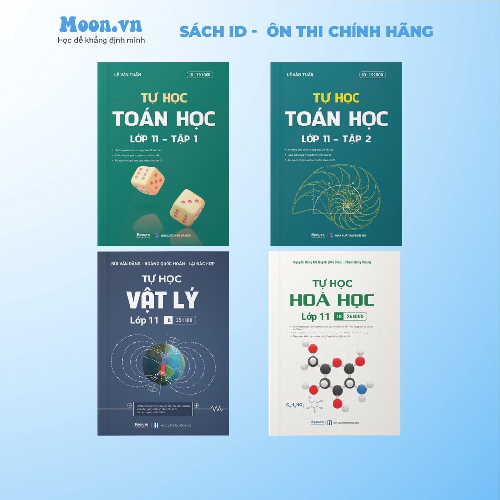 Combo sách tự học lớp 11 khối A Toán, Lý, Hóa | Sách ID