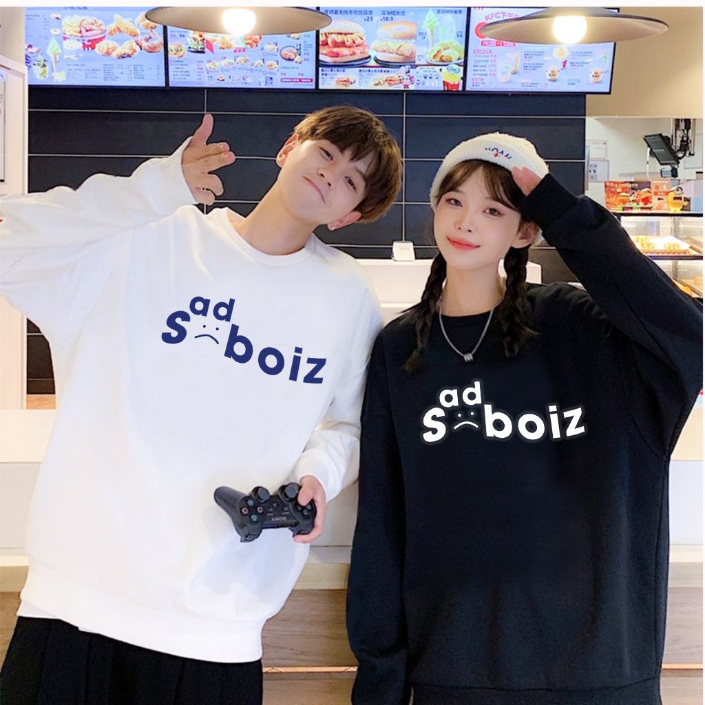 Áo Sweater Sad Boy, áo Nỉ bông dài tay form rộng Unisex nam nữ