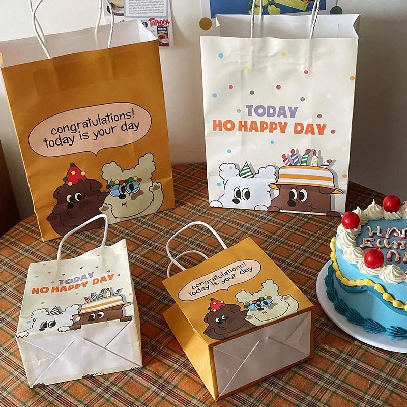 Túi Giấy Kraft Đựng Quà Sinh Nhật Hình Thỏ Dễ Thương Xinh Xắn