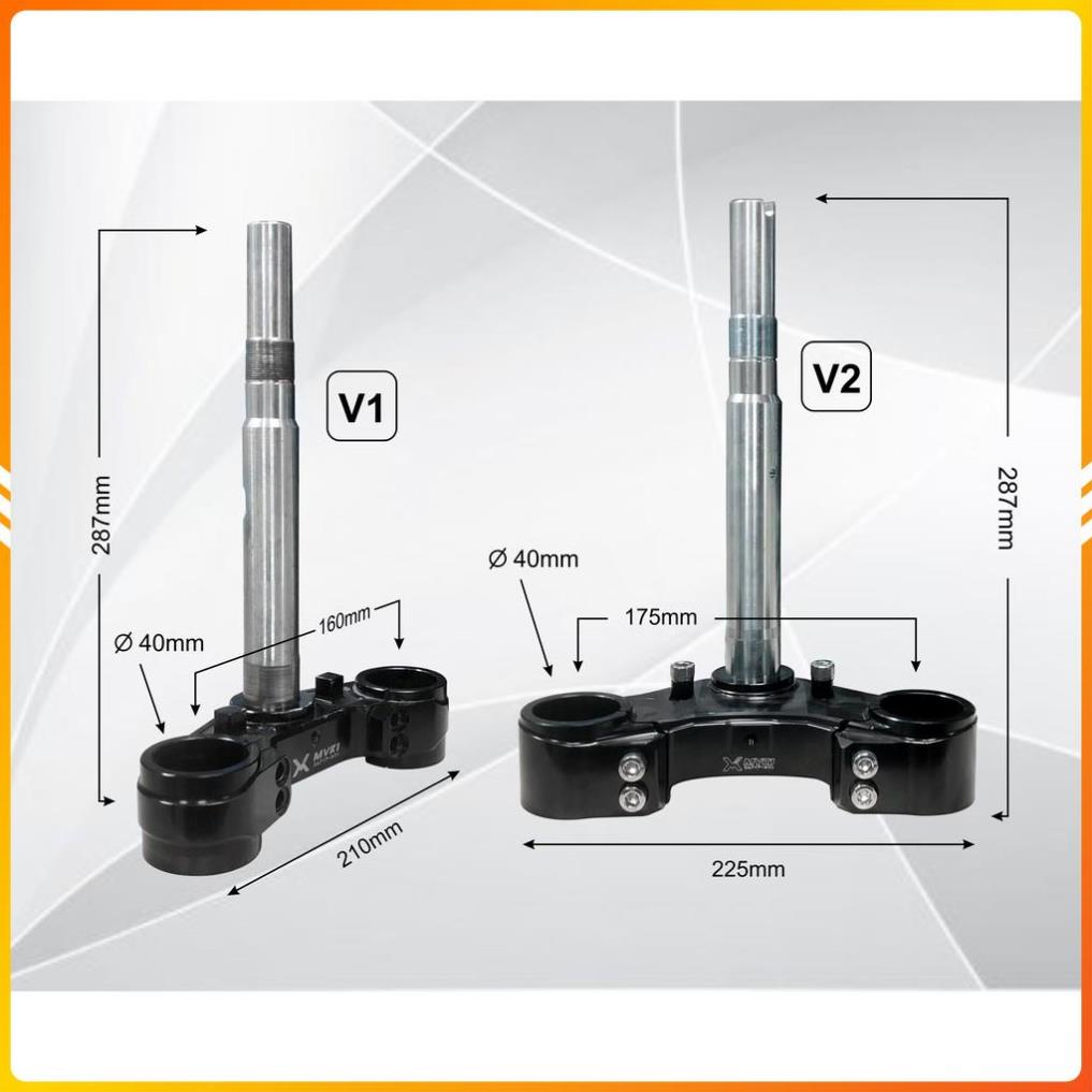 Chảng 3 CNC mẫu mới V2 gắn phuộc USD cho Ex150
