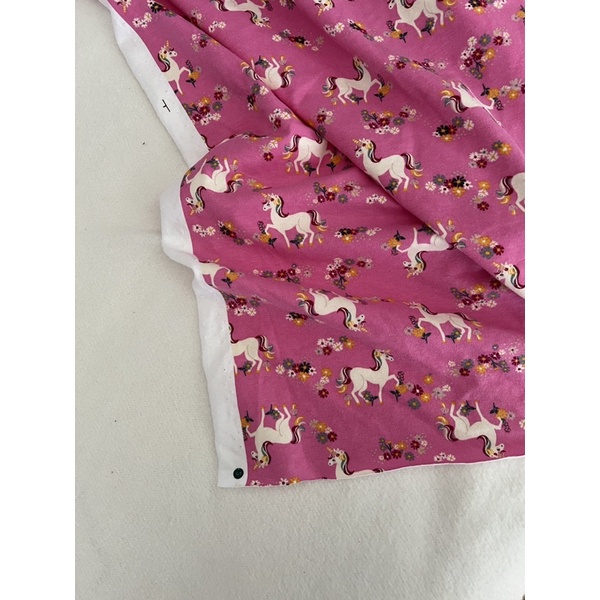 Vải thun cotton 4c hình ngựa pony