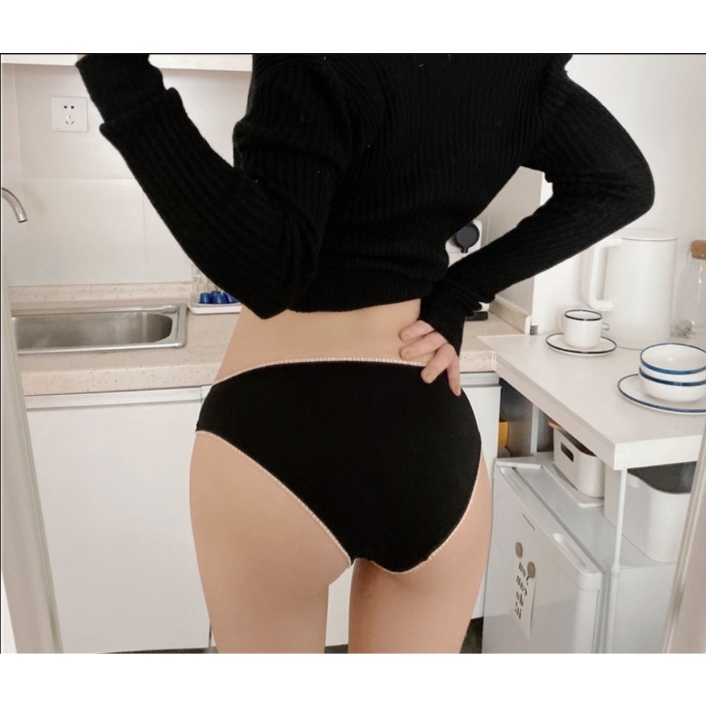 Quần lót satin lụa bóng trơn siêu mượt đính nơ gợi cảm Pink Play mã 039 size L Vòng 3 từ 90-98cm