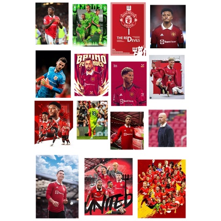 Bộ 30 STICKER hình dán Manchester United mùa giải 2022/2023 hình dán b