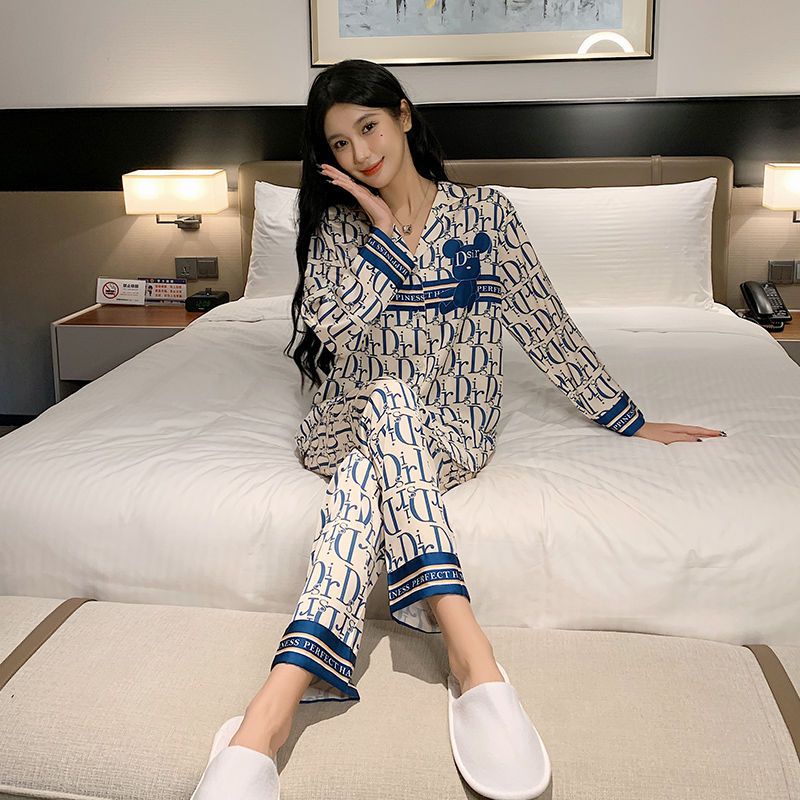 Bộ Đồ Ngủ Dài Tay Bằng Lụa Mát Thời Trang Mùa Đông Giản Dị Dành Cho Nam