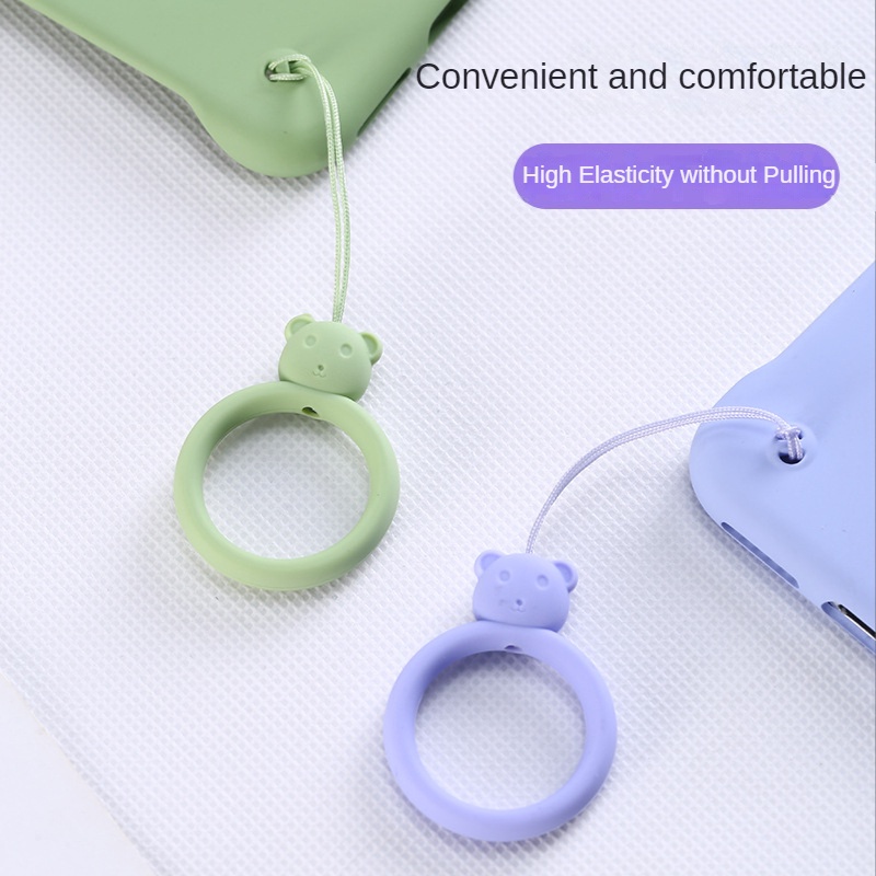 Dây Đeo Điện Thoại Có Vòng Xỏ Ngón Tay Chống Mất Trộm Chất Liệu Silicone Thiết Kế Nhiều Màu Sắc Đáng Yêu Tiện Lợi