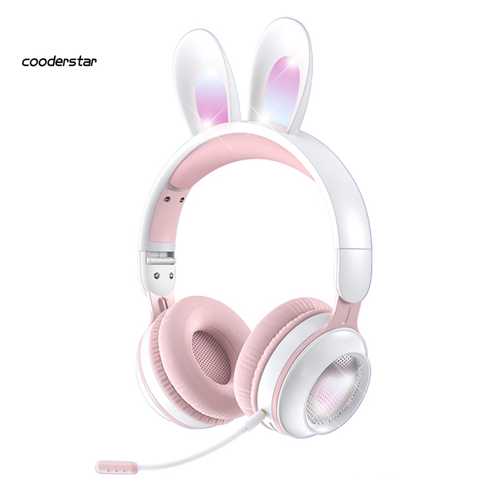Tai Nghe Bluetooth 5.0 Không Dây Gấp Gọn Hình Tai Thỏ Đáng Yêu Cho Học Sinh