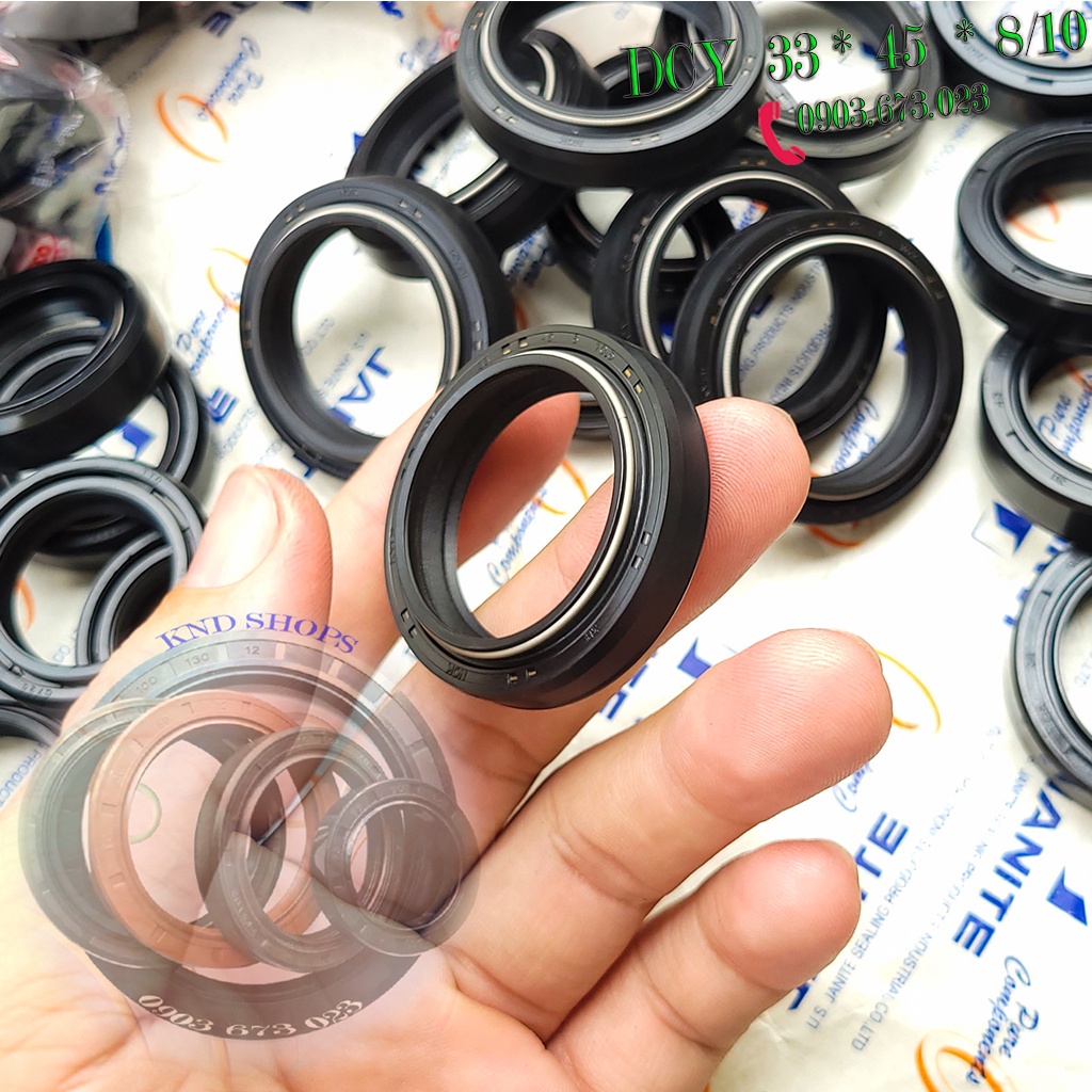 Phốt phuộc trước NOK chính Hãng cho Honda SH, Dyland, @,...loại vòng đệm cao su 2 lò xo DC 33*45*8/10 | KND Shops