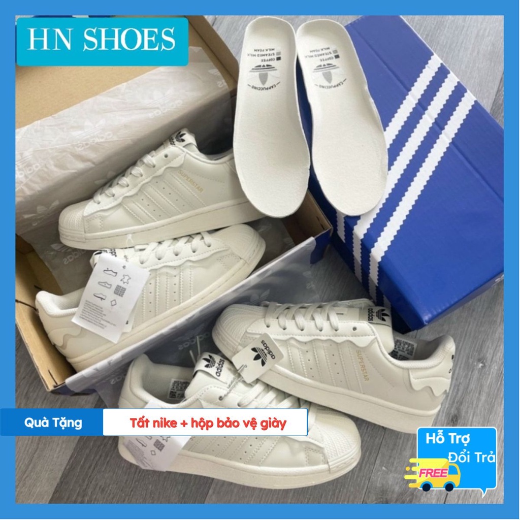 Giày Thể Thao adidas superstar kem sữa, chuẩn siêu câp Full size.