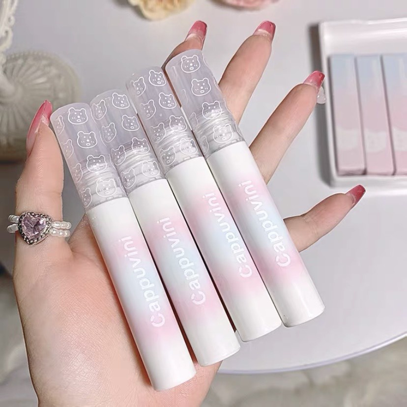 Son bóng CAPPUVINI gấu hồng Bubbly Bear Lip Glaze ombre gấu xanh hồng CAPU24 CAPU23 CAPU43 CAPU44 CAPU59