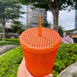 [Chính hãng] Ly Starbucks Studded Bling Orange 710ml