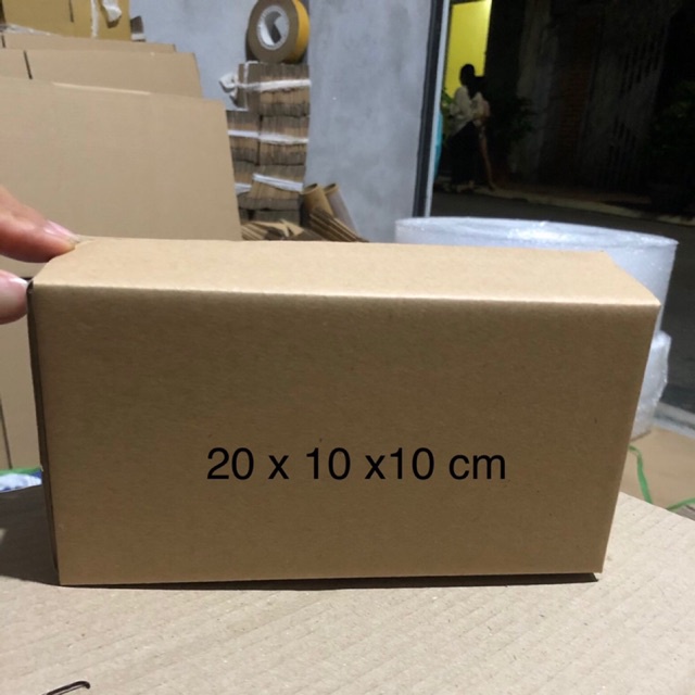 20x10x10 Combo 50 Hộp Carton Đóng Hàng Hộp Ship COD 3 Lớp sóng E Mặt Nâu